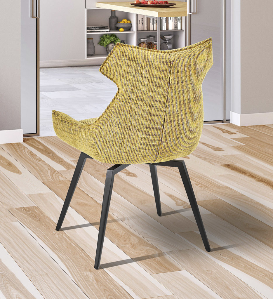 Ambiance chaise Ysis tissu jaune arrière