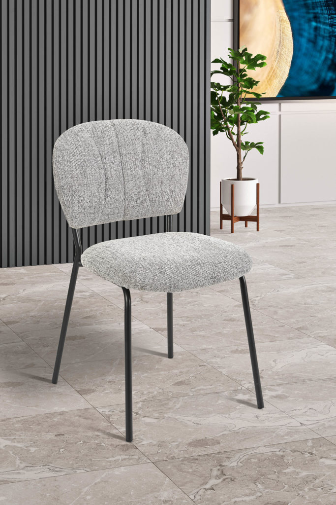 Chaise Aude devant tissu gris perle - Girardeau