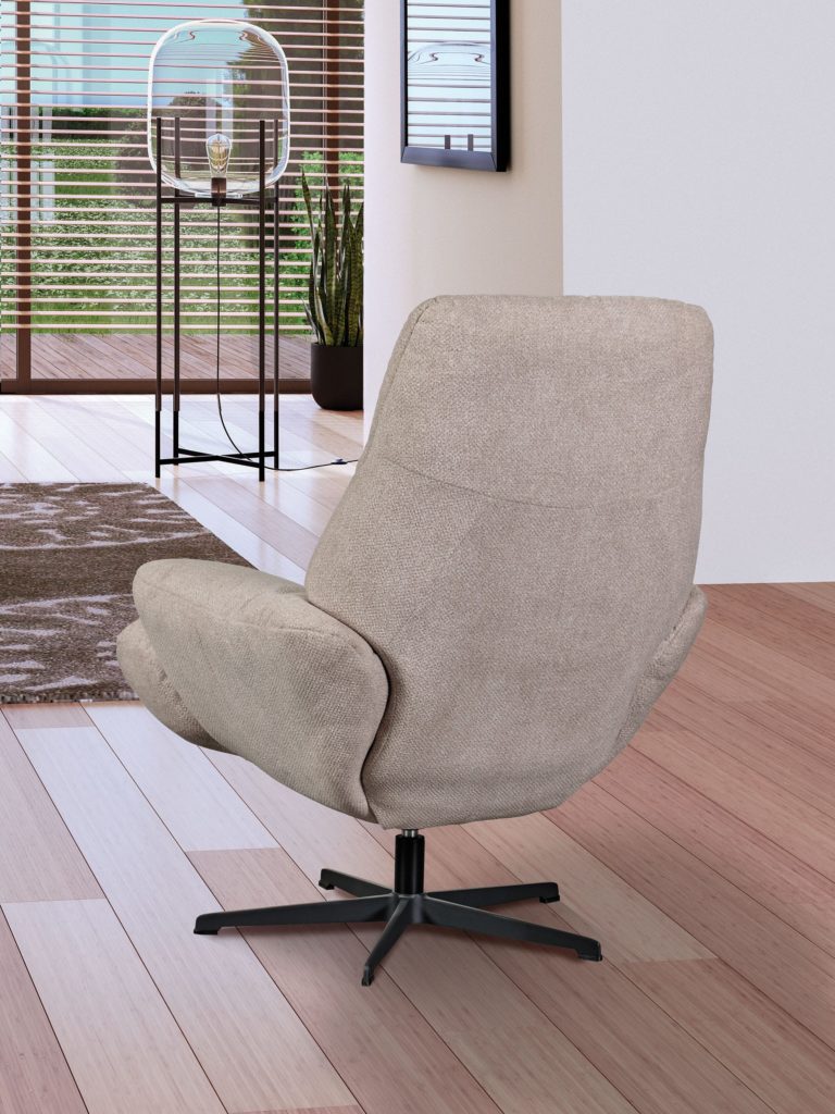 Fauteuil Tiago derrière tissu beige - Girardeau