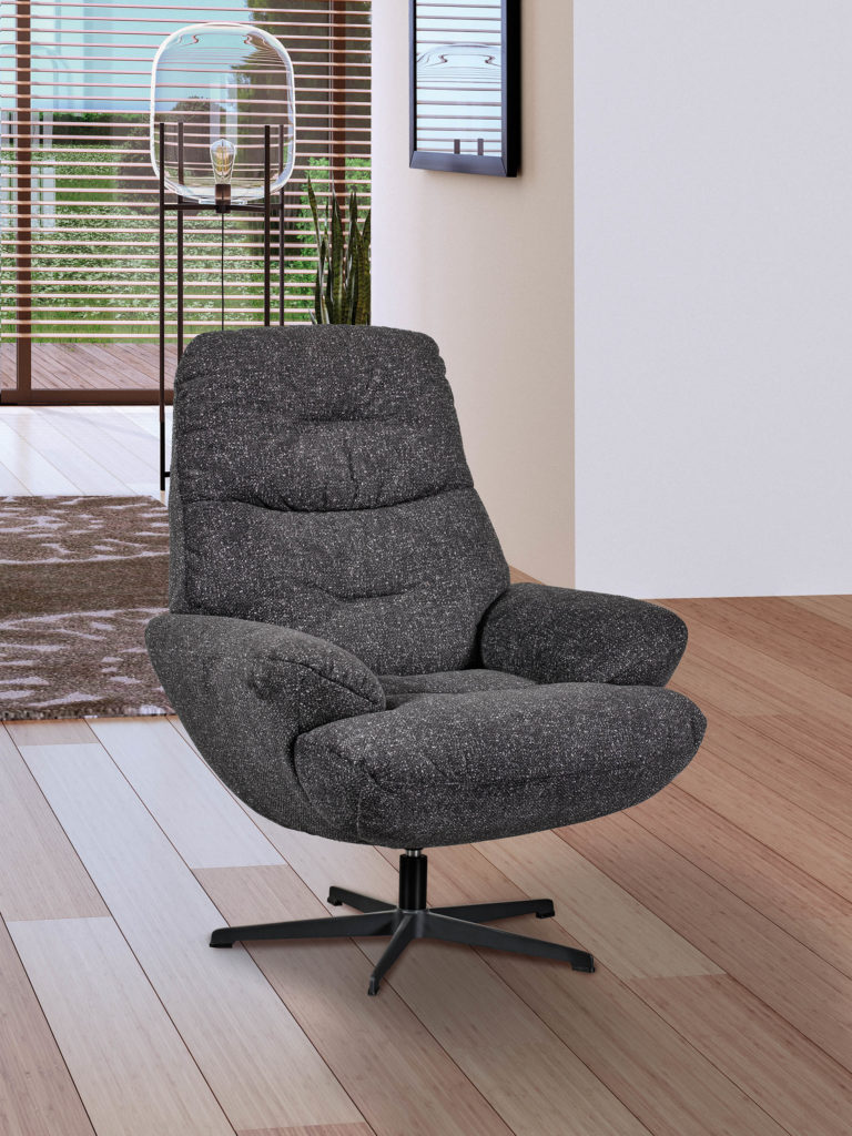 Fauteuil Tiago devant tissu gris anthracite - Girardeau