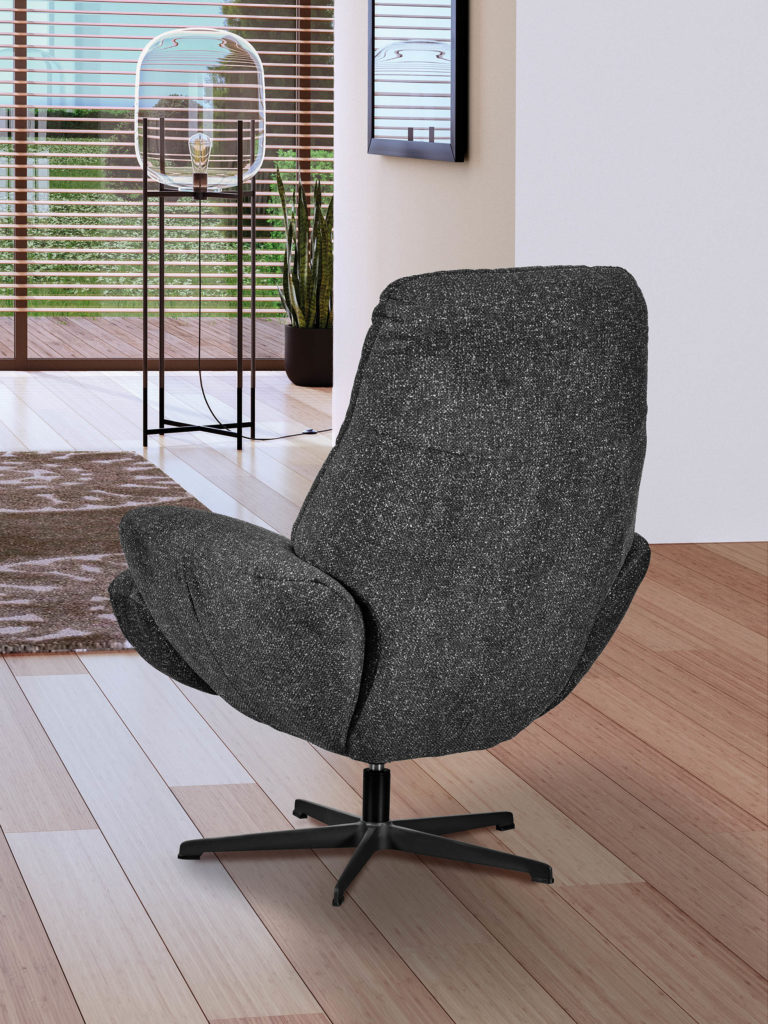 Fauteuil Tiago derrière tissu gris anthracite - Girardeau