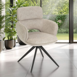 Ambiance chaise Célia avec accoudoirs beige avant - Girardeau