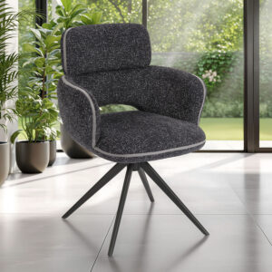 Ambiance chaise Célia avec accoudoirs gris anthracite avant - Girardeau