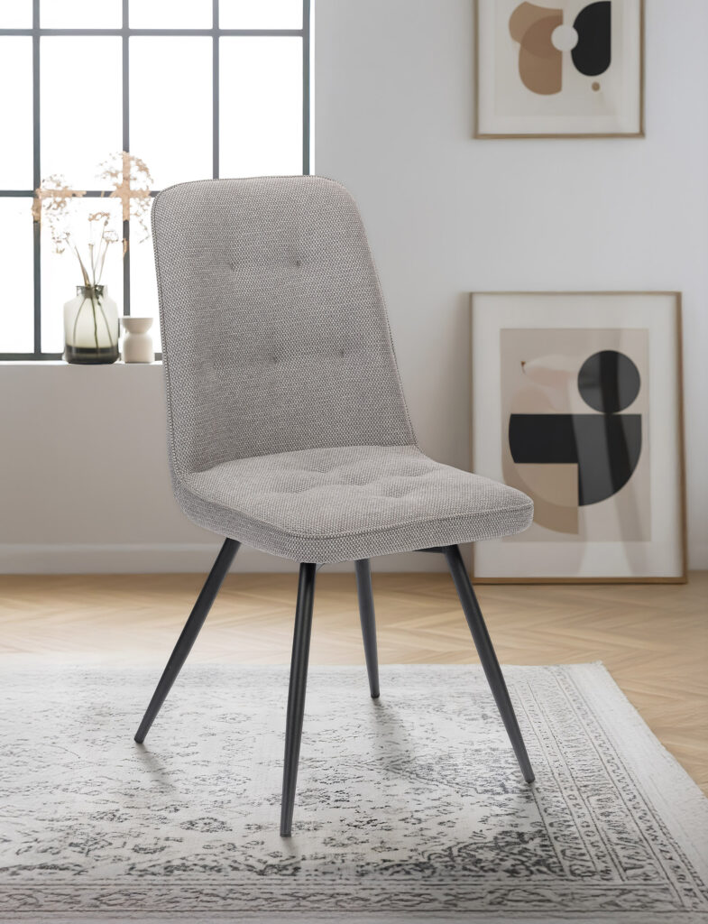 Chaise Clara gris perle avant - Girardeau