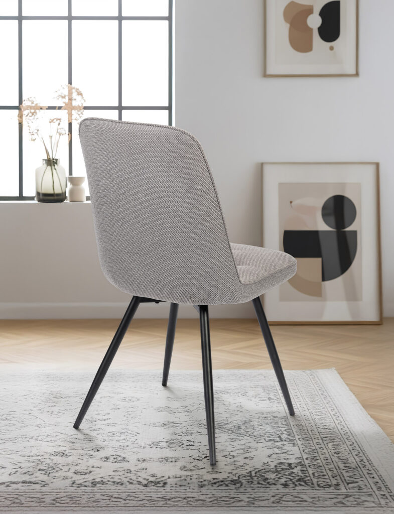 Chaise Clara gris perle arrière - Girardeau
