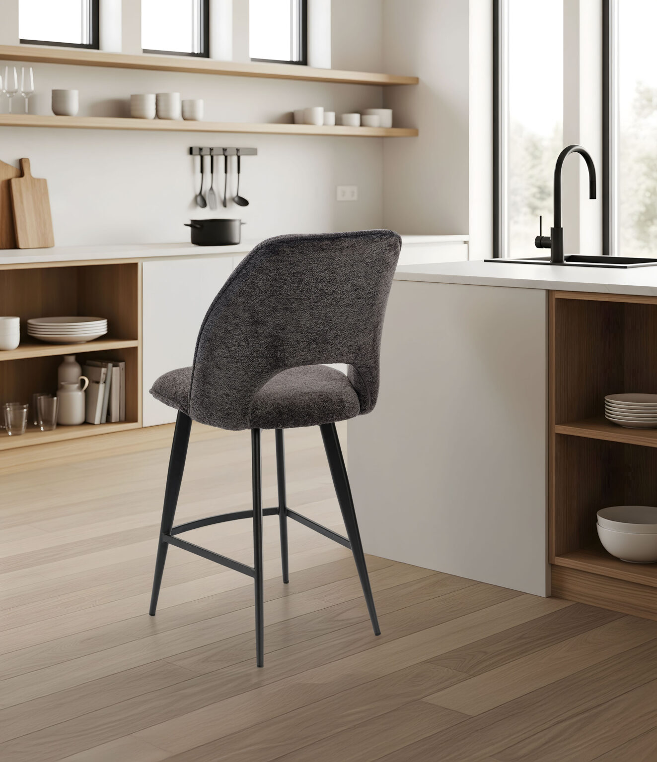 ambiance Chaise haute Roxane gris anthracite arrière - Girardeau