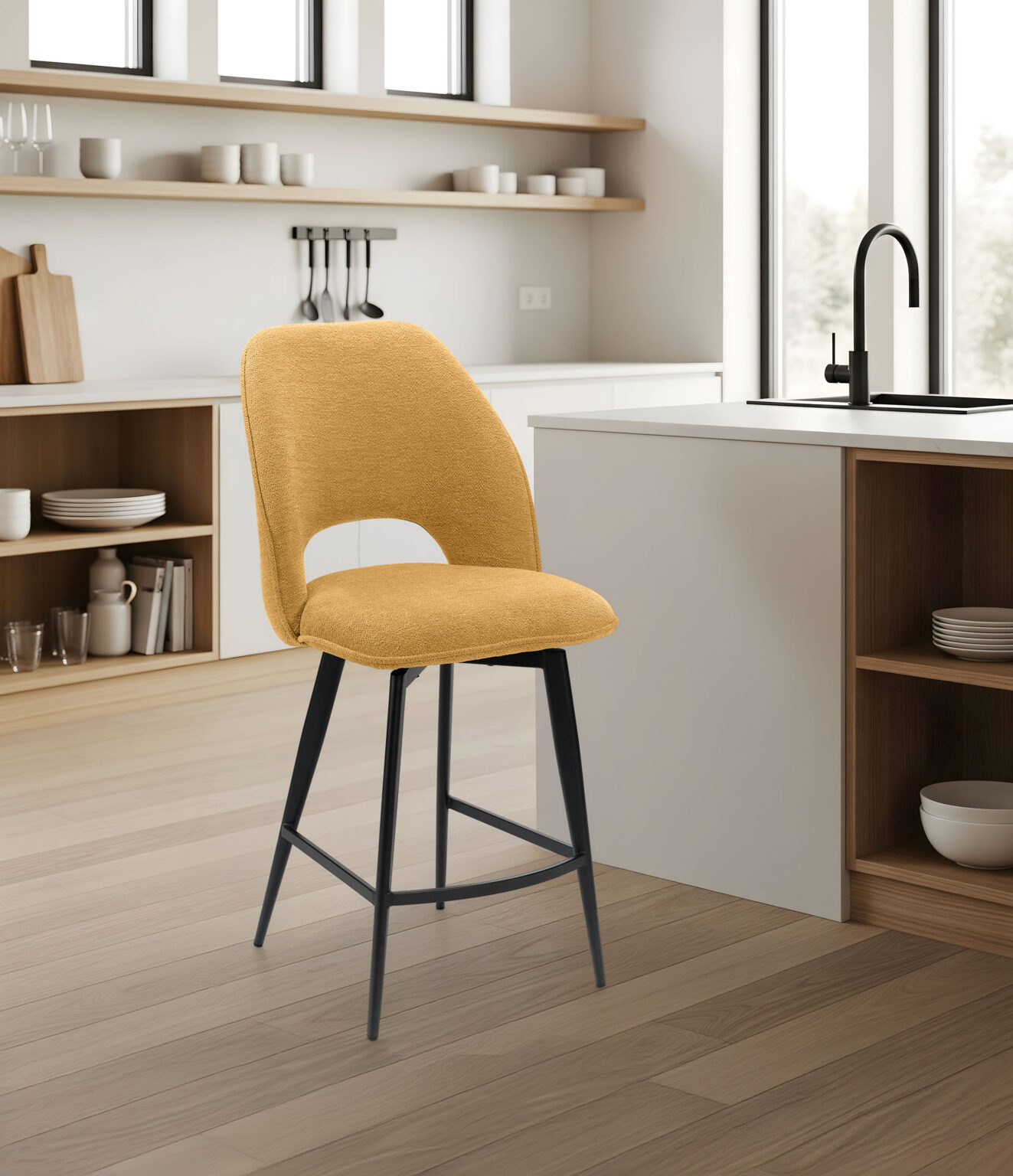 ambiance Chaise haute Roxane jaune avant - Girardeau
