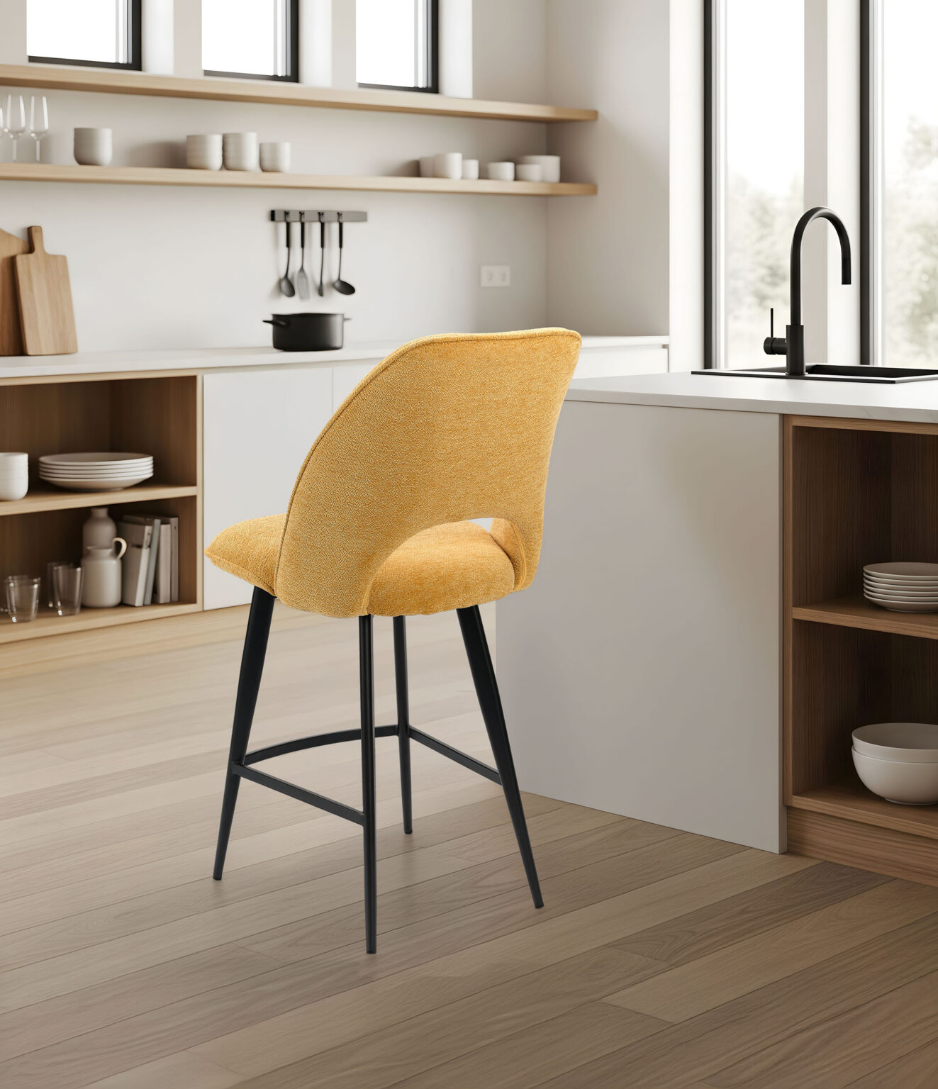 ambiance Chaise haute Roxane jaune arrière - Girardeau