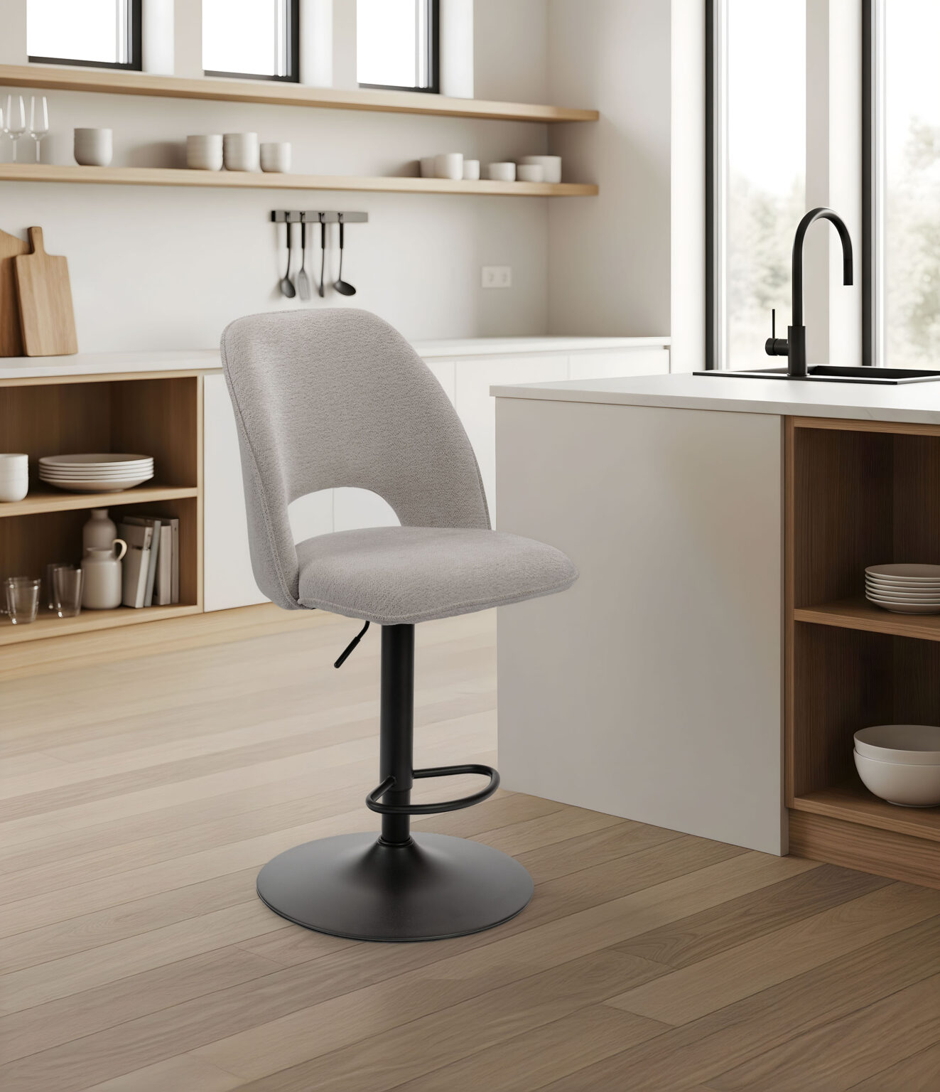 ambiance Roxane pied piston Gris perle avant - Girardeau