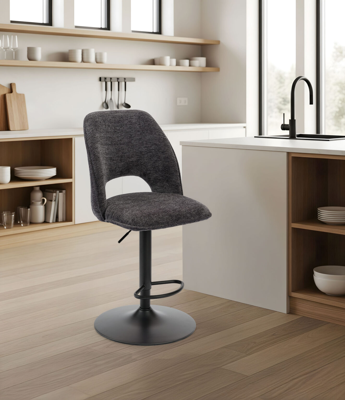 ambiance Roxane pied Piston gris anthracite avant - Girardeau