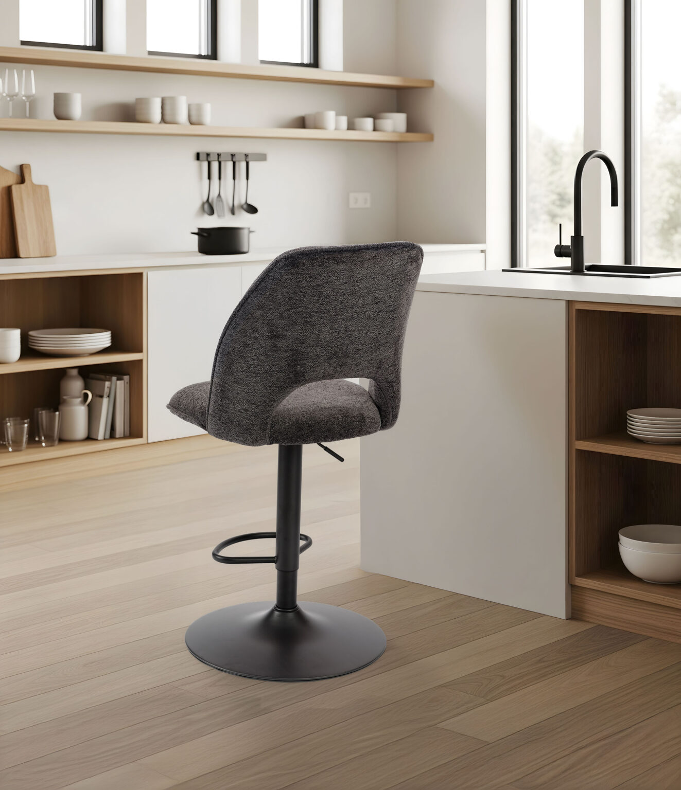 ambiance roxane Pied Piston gris anthracite arrière - Girardeau