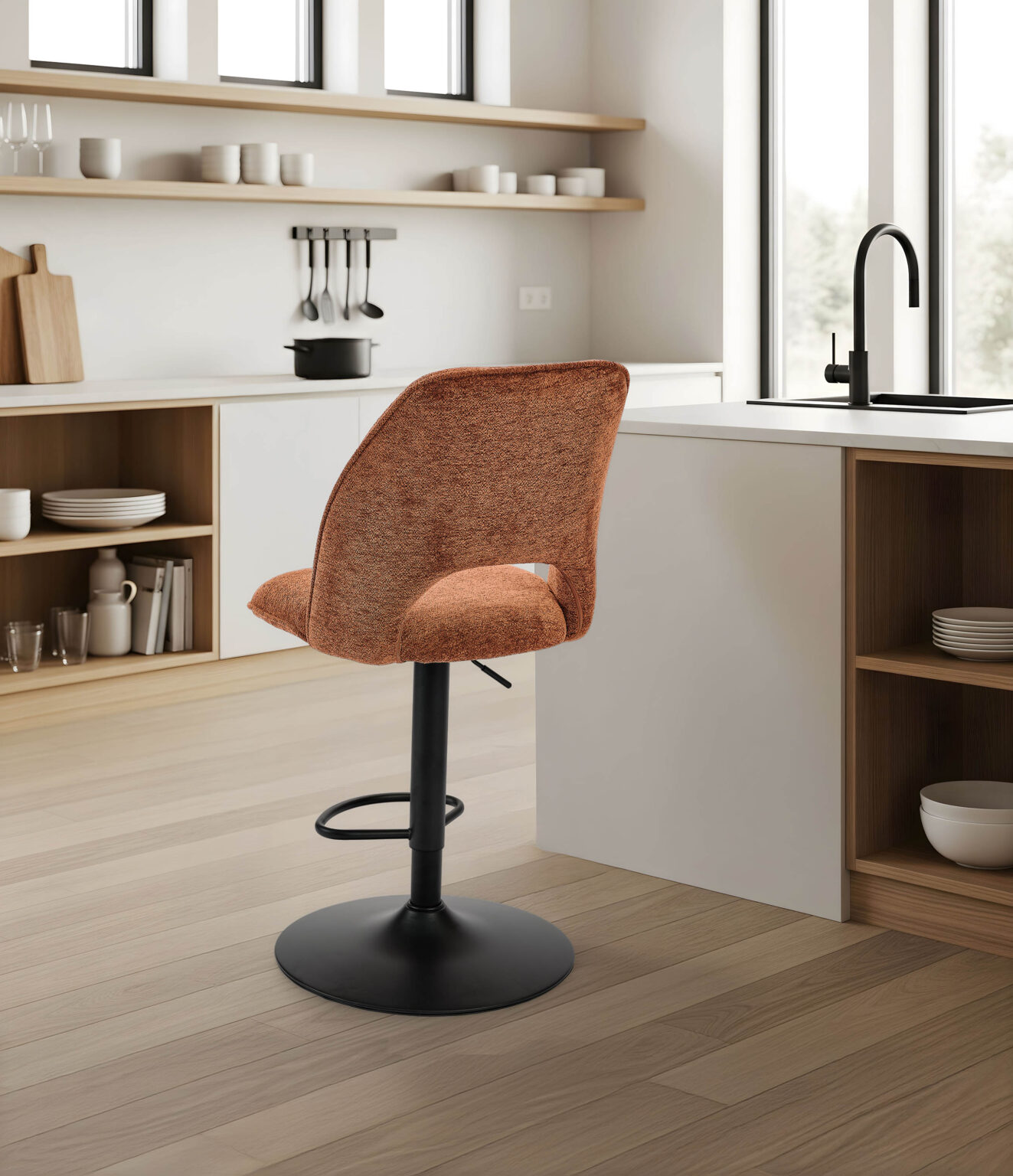 ambiance Roxane Pied Piston terracotta arrière - Girardeau