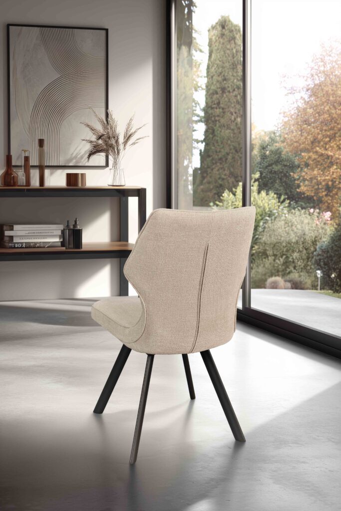 ambiance chaise Juliette pied métal beige arrière - Girardeau