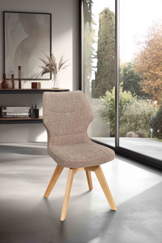 ambiance chaise Juliette pied bois taupe avant - Girardeau