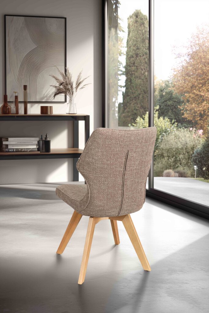 ambiance chaise Juliette pied bois taupe arrière - Girardeau