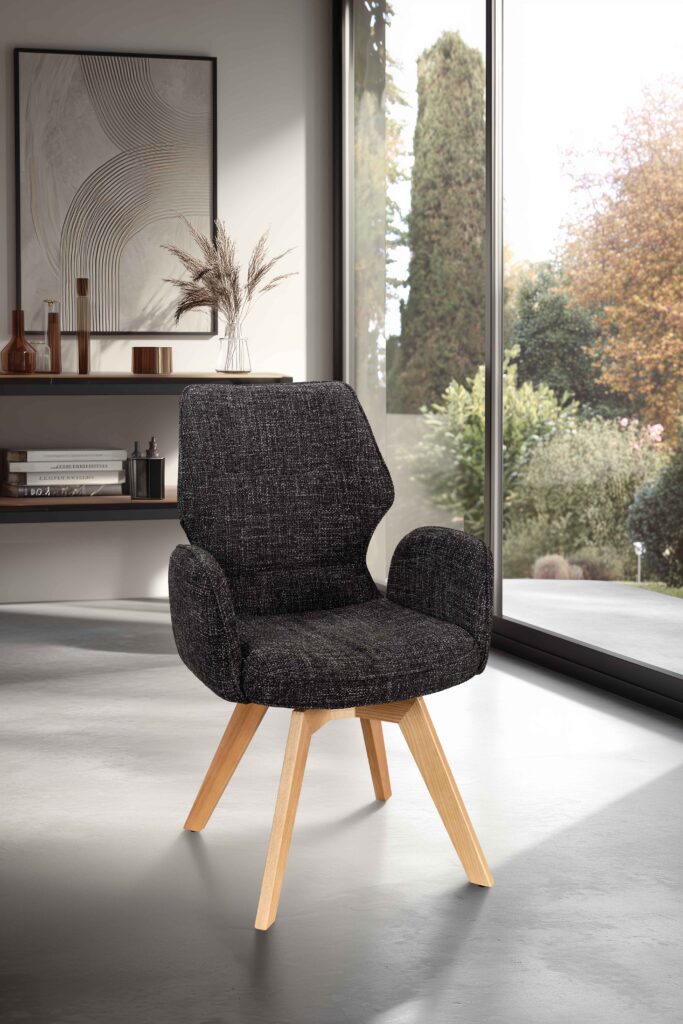 ambiance Chaise Juliette pied bois noir avec accoudoirs avant - Girardeau