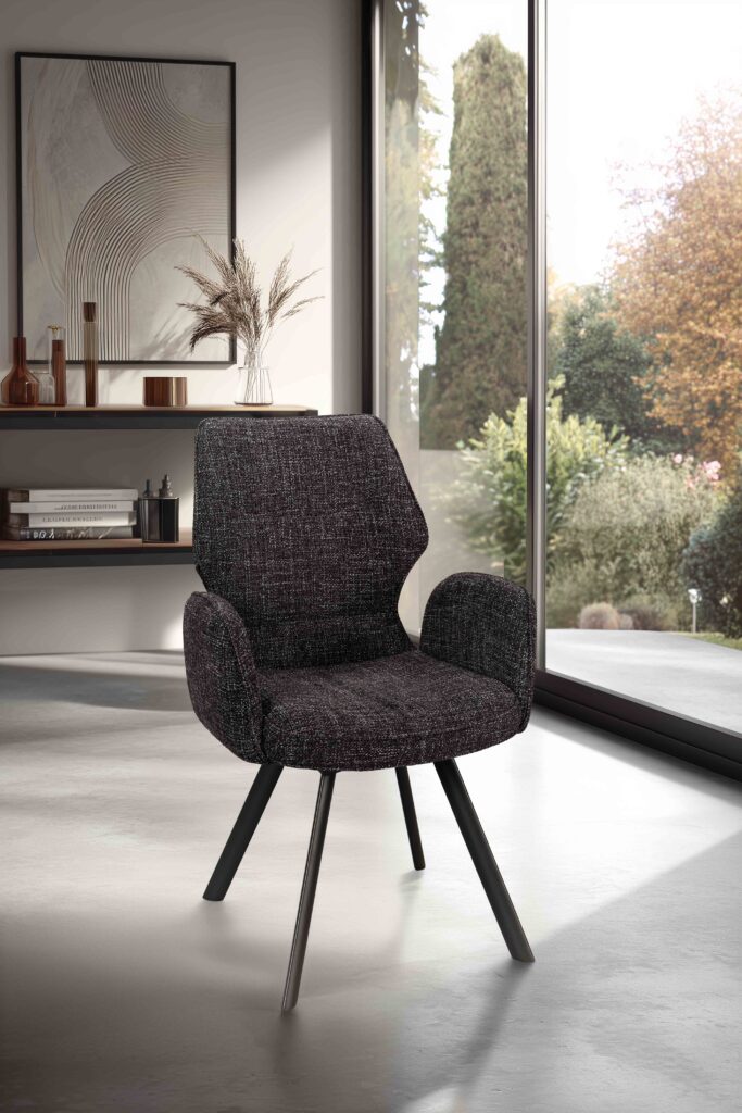 ambiance Chaise Juliette pied métal noir avec accoudoirs avant - Girardeau