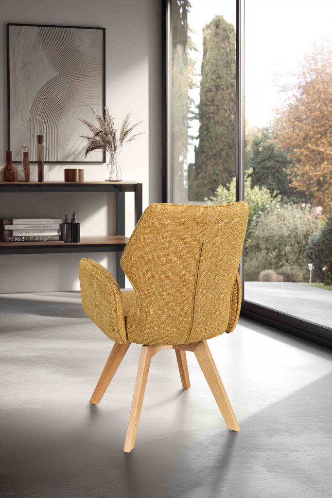 ambiance Chaise Juliette pied bois jaune avec accoudoirs arrière - Girardeau