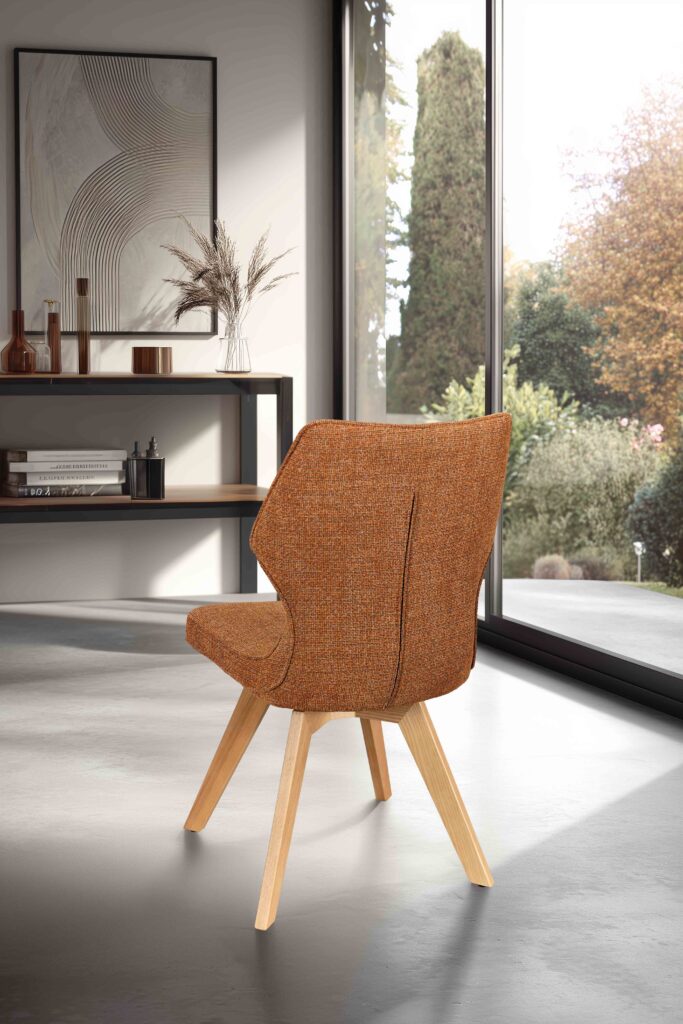 ambiance Chaise juliette pied bois Terracotta arrière - Girardeau