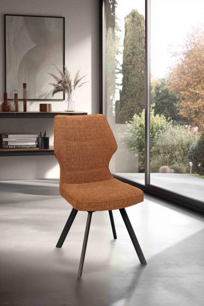ambiance Chaise Juliette pied métal terracotta avant - Girardeau