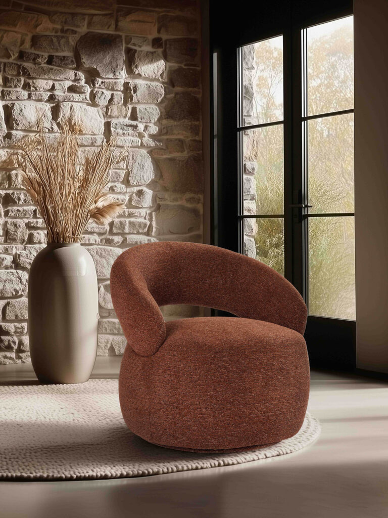 ambiance Fauteuil Lucas terracotta avant - Girardeau