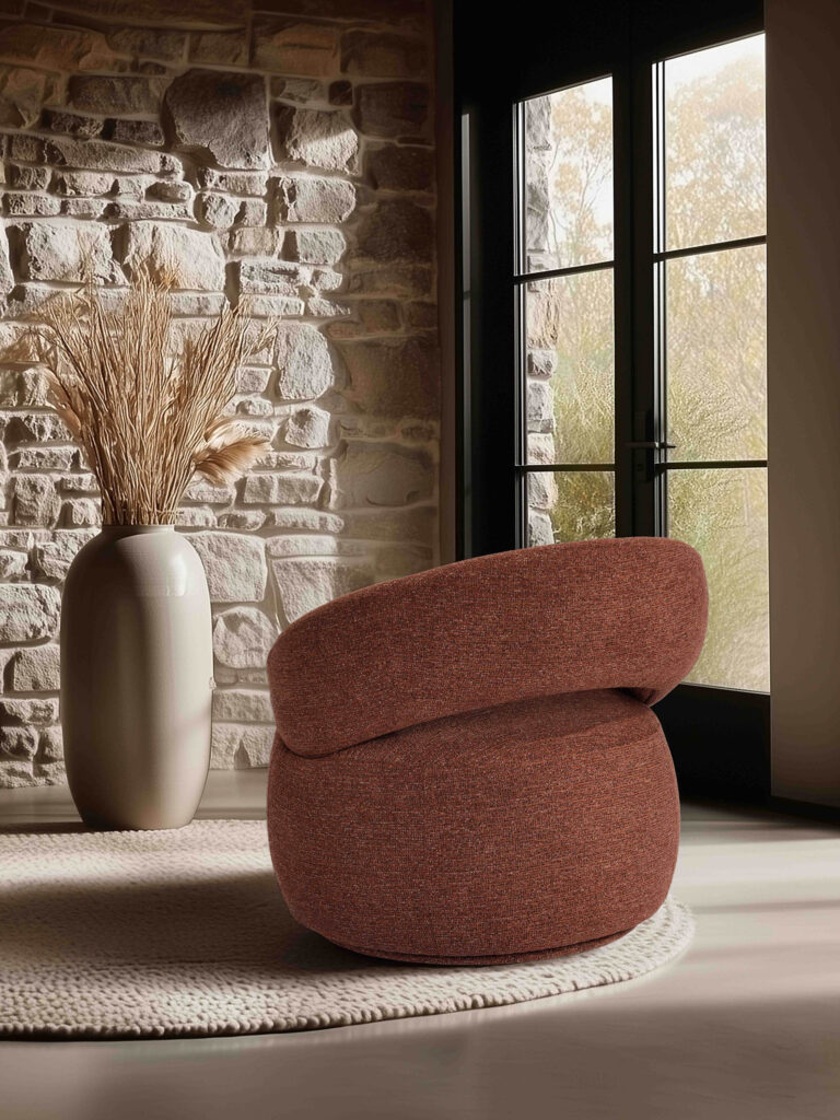 ambiance Fauteuil Lucas terracotta arrière - Girardeau