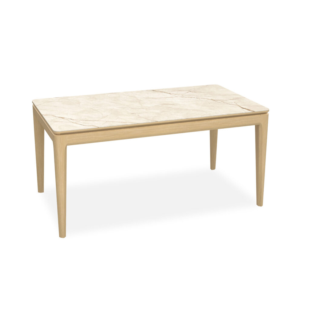 Table de Repas - Table de Salle à Manger - 160 beige veiné - Girardeau