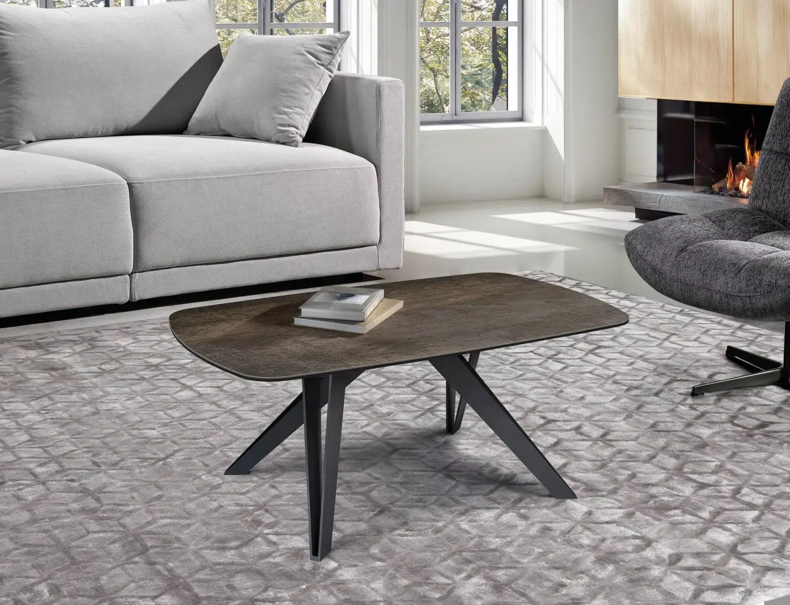 Table de salon Memphis plateau Iron