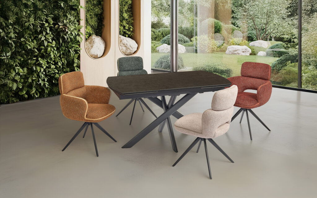 Ambiance Table Calypso 150 iron satiné fermé - Girardeau