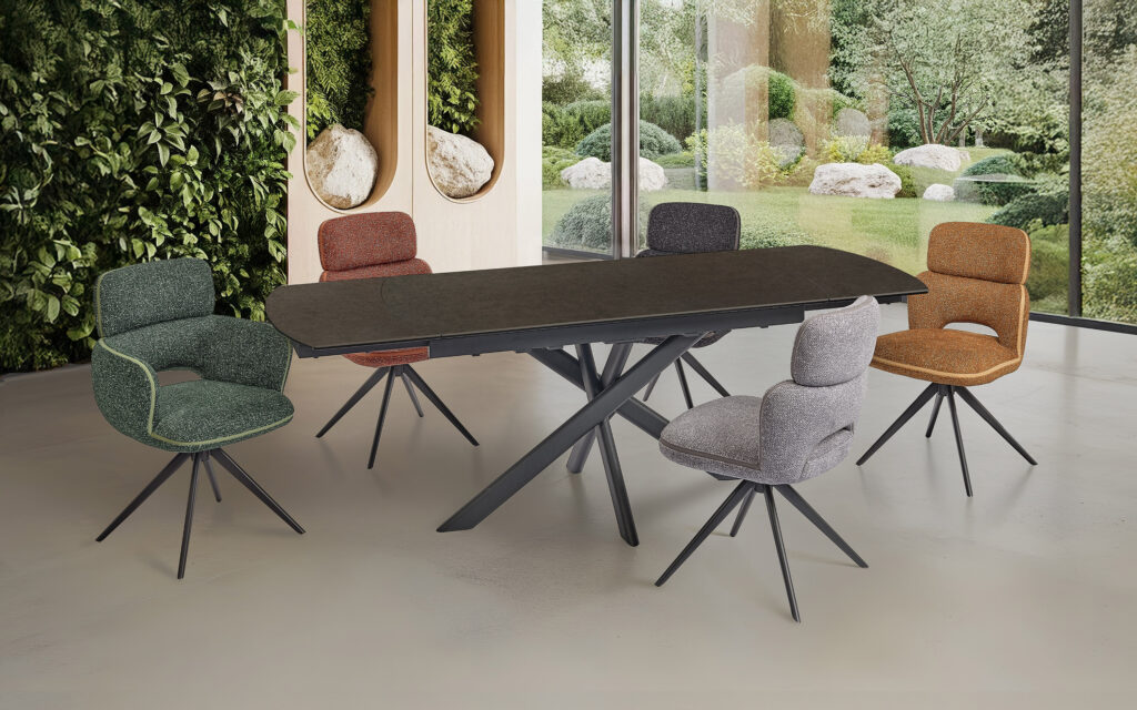 AmbianceTtable Calypso 150 iron satiné ouverte - Girardeau