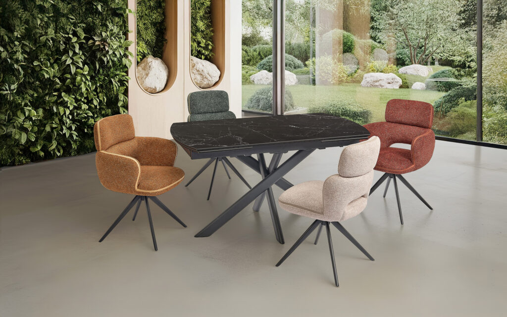 Ambiance Table Calypso 150 noir veiné fermé - Girardeau