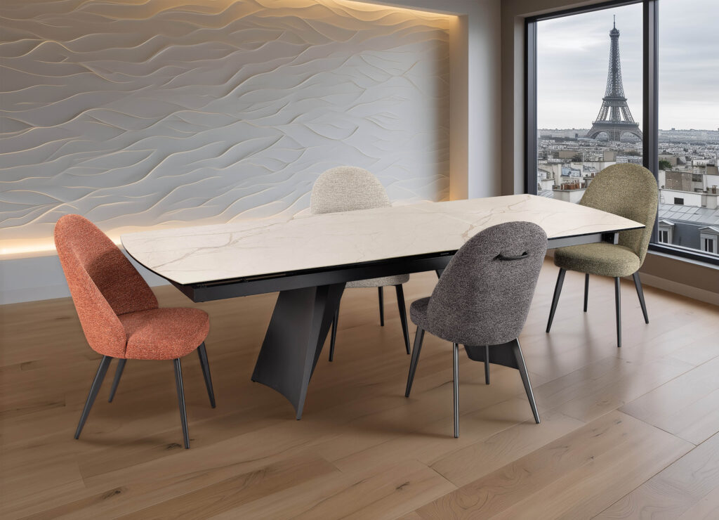 Ambiance azalée beige Veiné ouverte - Girardeau