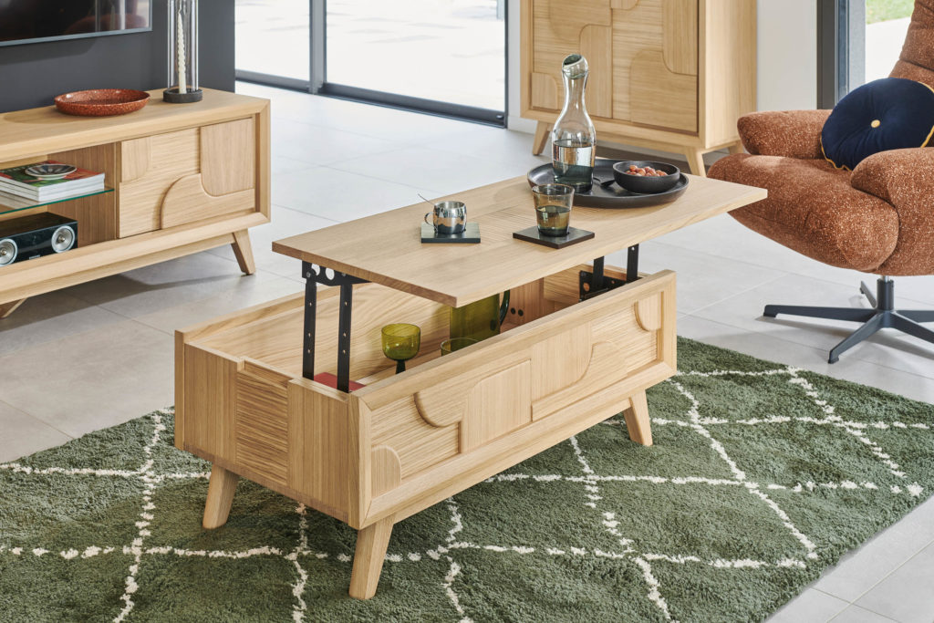 Table de salon plateau relevé collection Rivage - Girardeau